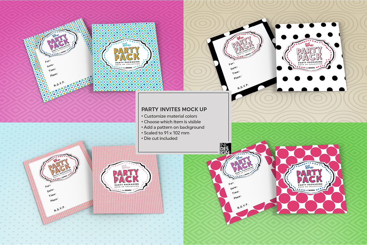 Party Invitation Mockup, a Cups & Container Mockup by INCDesign (Photo 2 of 6)
