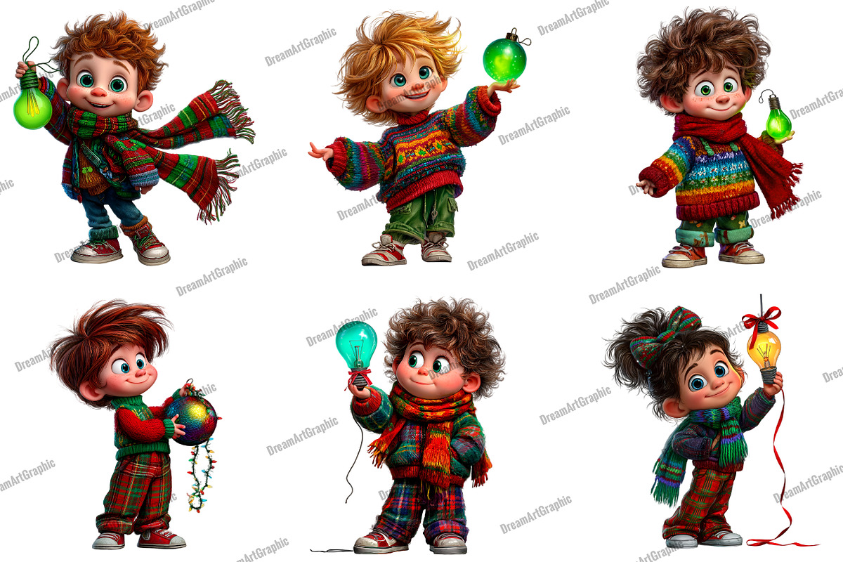 Watercolor Whimsical Christmas, an Illustration by DreamArtGraphic (Photo 5 of 5)