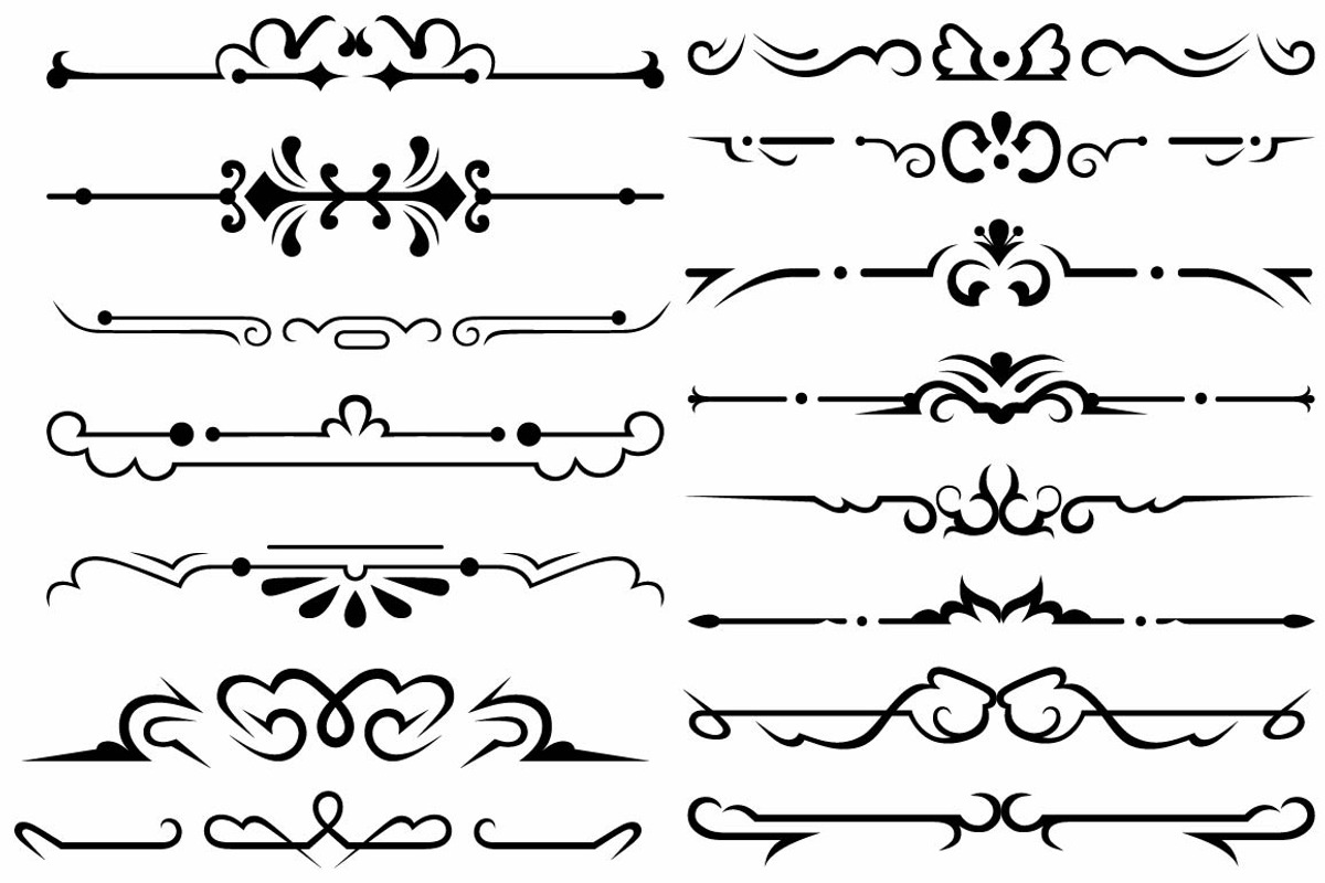 Vector set ornaments 37, a Pattern Graphic by LineworkStock