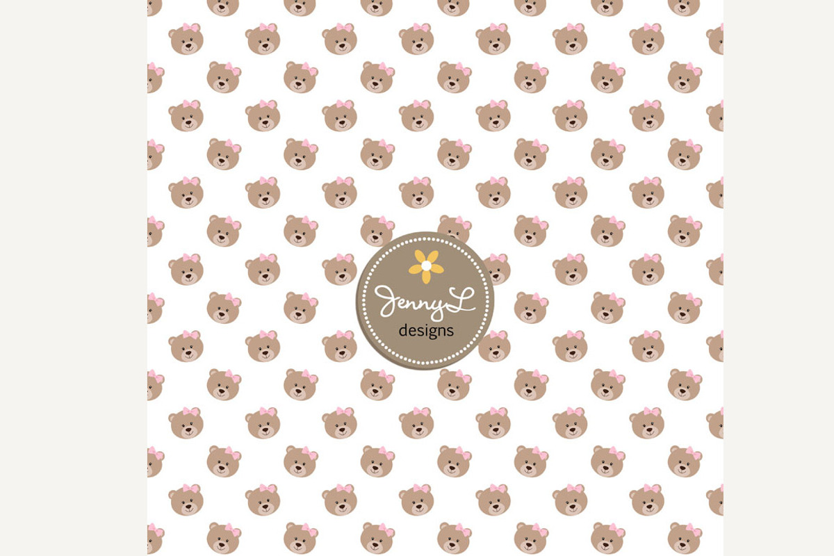 Pink Teddy Bear Digital Paper, a Pattern Graphic by JennyL Designs (Photo 3 of 4)