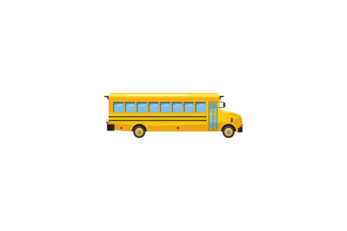 Yellow school bus icon, an Education Illustration by Ylivdesign