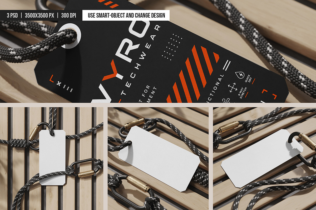 Clothing Tag with Rope Mockup, an Advertising Mockup by SD Mockup (Photo 4 of 4)
