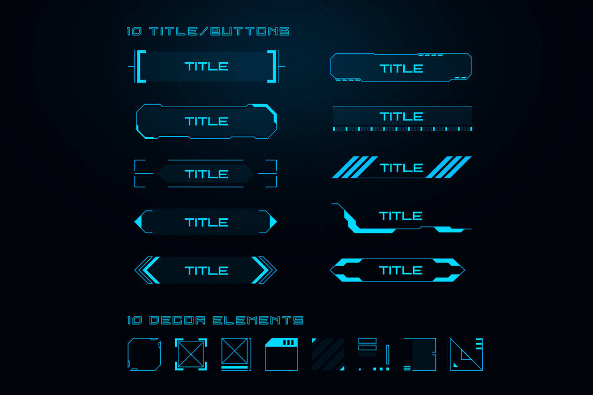 Sci Fi UI Elements, an Object Illustration by Olga Ryzychenko (Photo 7 of 7)