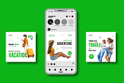 Travel Social Media Post Layout, a Social Media Template by MightyDesign (Thumbnail 2 of 6)