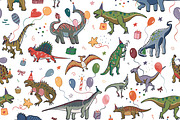 Dinosaur Birthday Party, a Pattern Graphic by GooseFrol (Thumbnail 6 of 12)