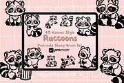 Raccoon Procreate Stamp Brush Set, a Brush Add-On by HalieKStudio (Thumbnail 1 of 9)