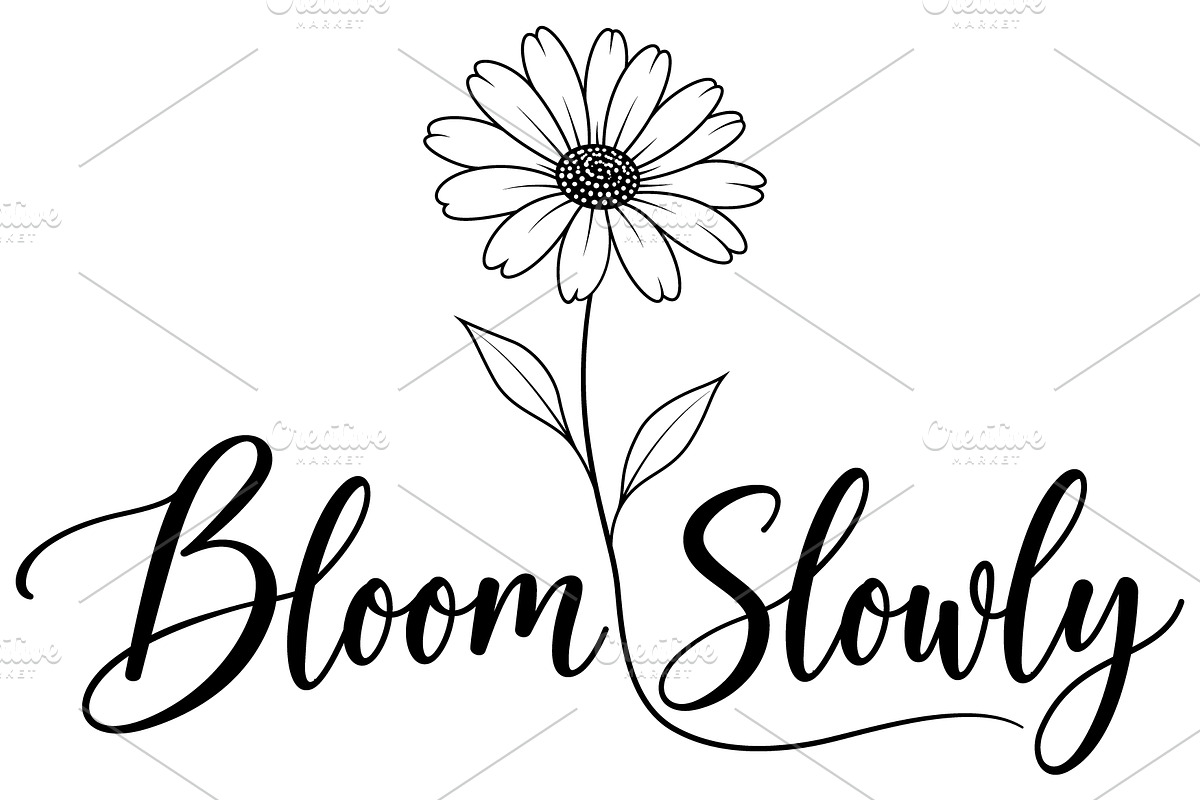 Bloom Slowly Floral Line Art, a Decorative Illustration by Ghagra (Photo 2 of 7)