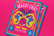 Purple Quirky Mardi Gras Flyer Set, a Flyer Template by graphicook (Thumbnail 2 of 3)