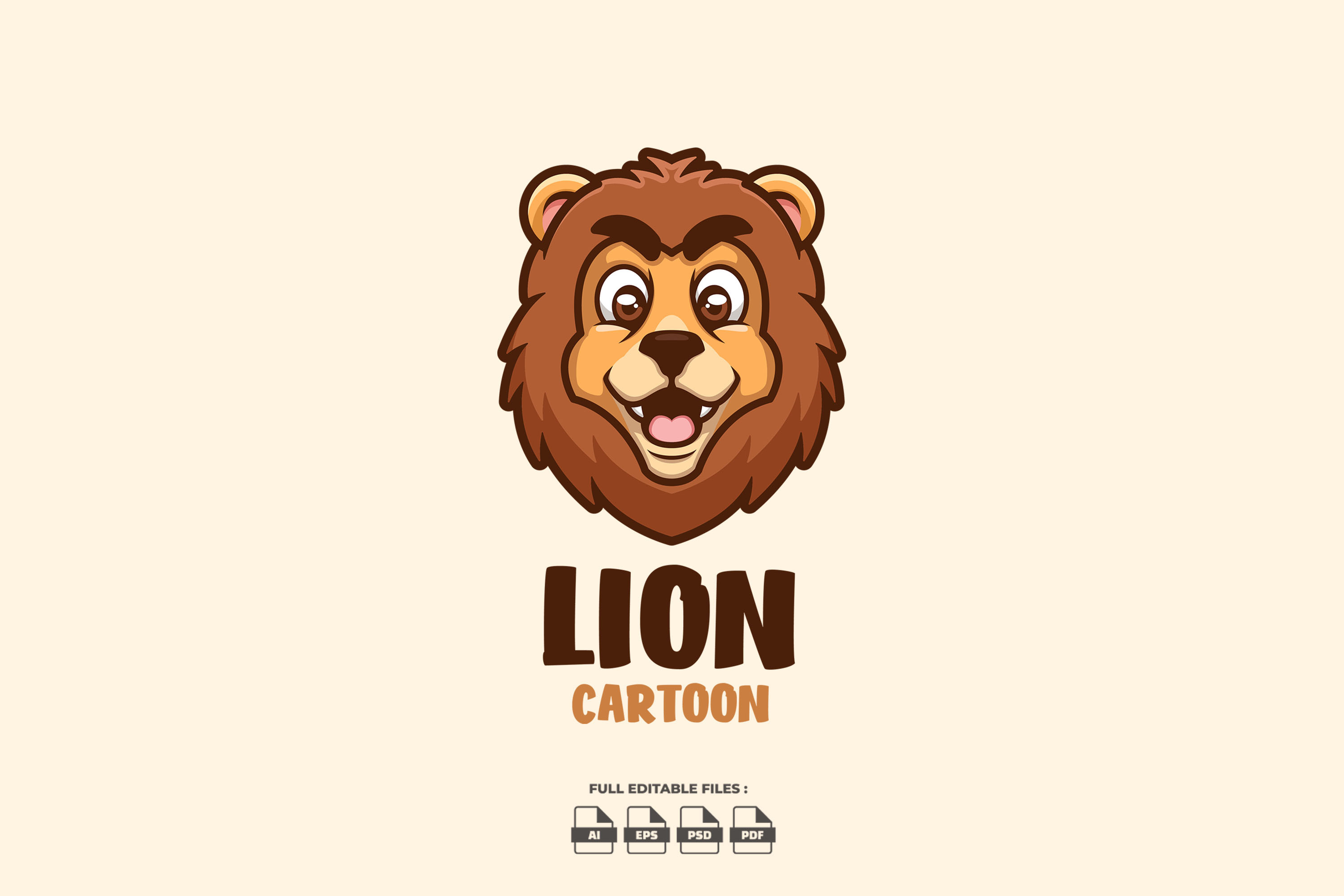 Lion Cute Cartoon Mascot Logo, a Branding & Logo Template by Gumrega Studio
