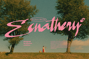 Esnathery - Raw Dynamic Brush Font, a Handwritten Font by Inviline.co