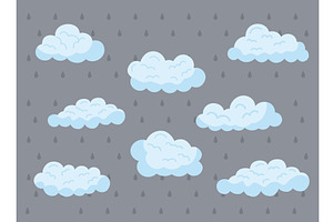 clouds sky eight icons, an Illustration by studiogstock
