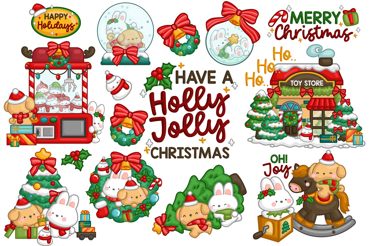 Animals Character Christmas Clipart, an Animal Illustration by Inkley Studio (Photo 1 of 3)