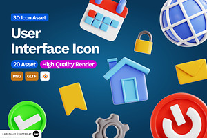 3D User Interface Icon