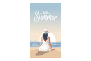 Girl Watching Sunset by the Sea., a Person Illustration by Gomolach (Thumbnail 3 of 5)