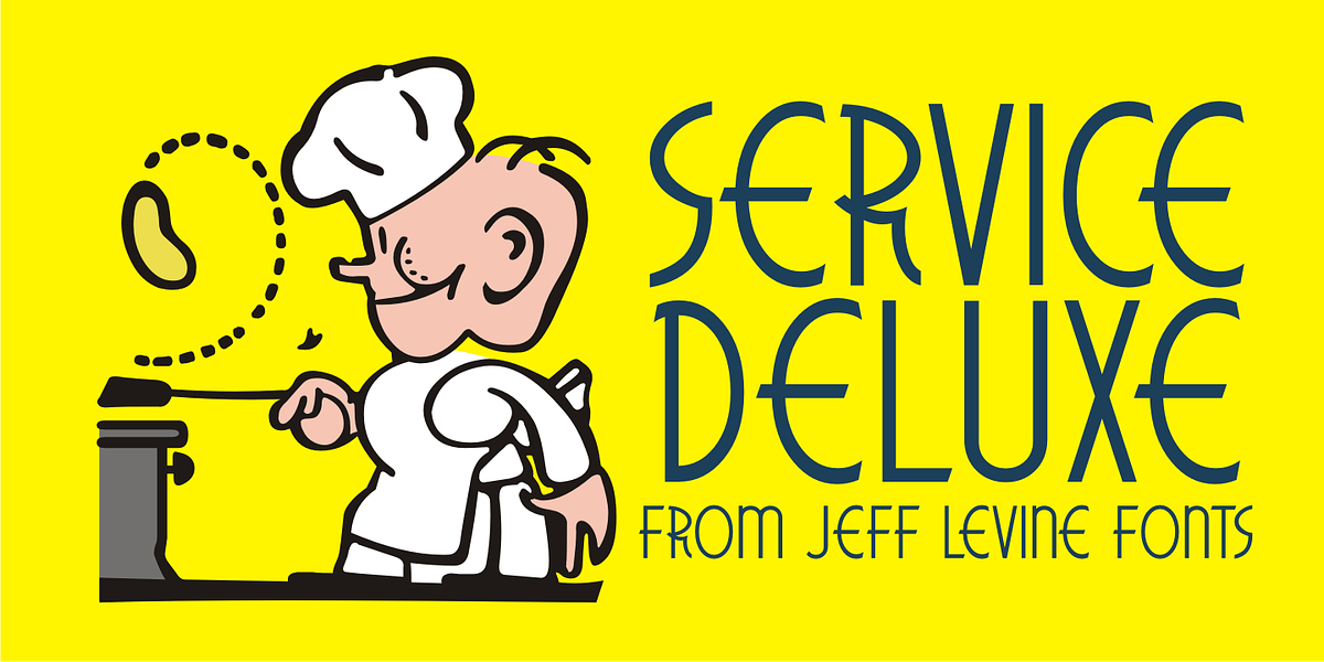Service Deluxe JNL, a Font by Jeff Levine Fonts