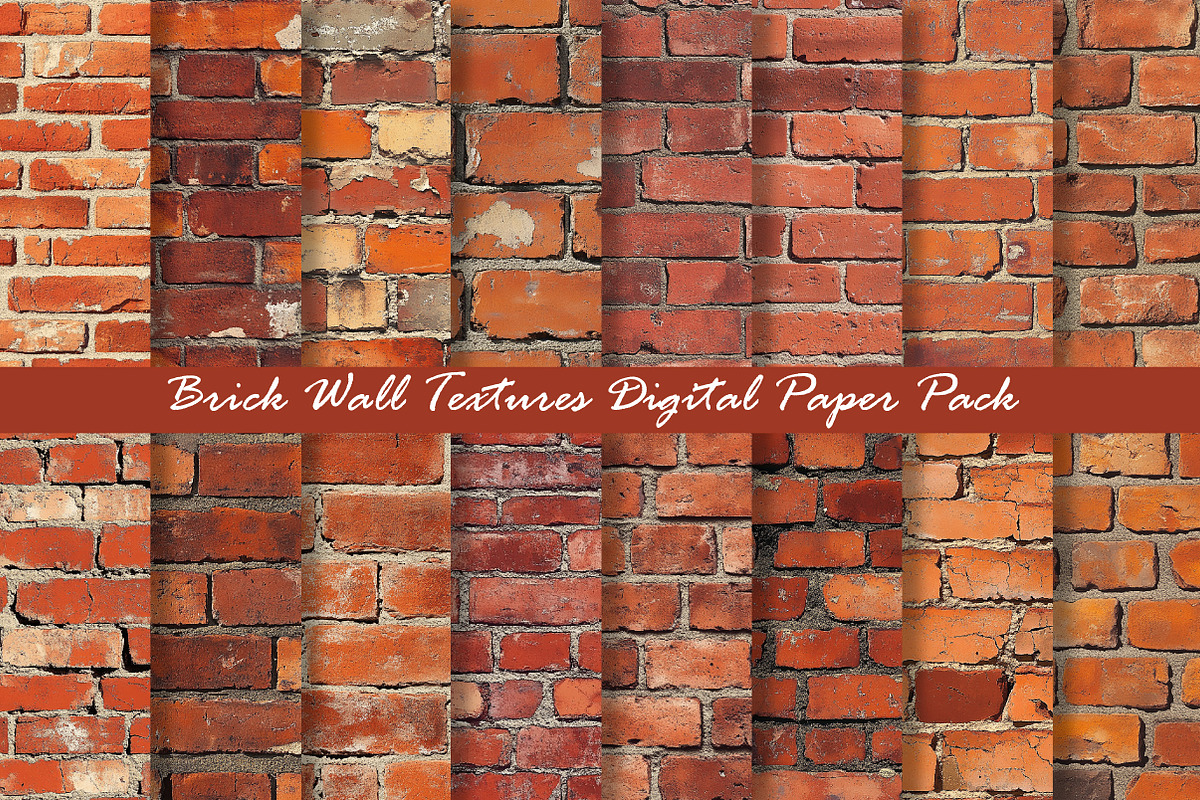 Brick Wall Textures Digital Paper, a Texture Graphic by Dream Creation (Photo 1 of 5)