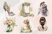 37Watercolor Wedding Clipart PNG Set, an Illustration by Jalina Clipart Studio (Thumbnail 3 of 7)