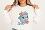 Cute Dolphin Embroidery Design, an Illustration by designcity5 (Thumbnail 4 of 4)