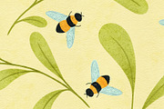 Honeybee Meadow Seamless Pattern, a Pattern Graphic by Rebecca Flaherty (Thumbnail 3 of 3)