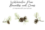 Watercolor Pine Branches and Cones, a Decorative Illustration by cat_arch_angel (Thumbnail 3 of 5)