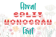 Floral Split Monogram Flower Font, a Font by SavanasDesign (Thumbnail 1 of 10)