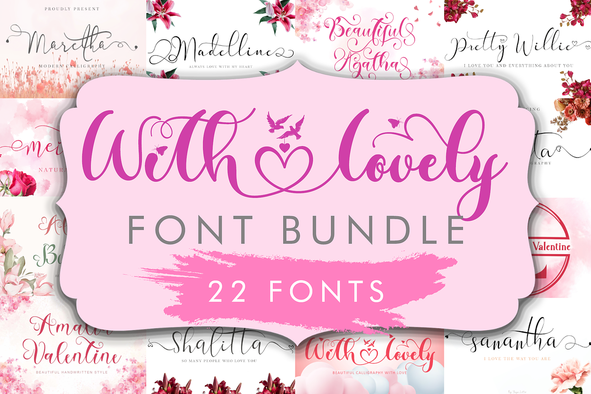 With Lovely Font Bundle, a Handwritten Font by Yoga Letter (Photo 1 of 10)