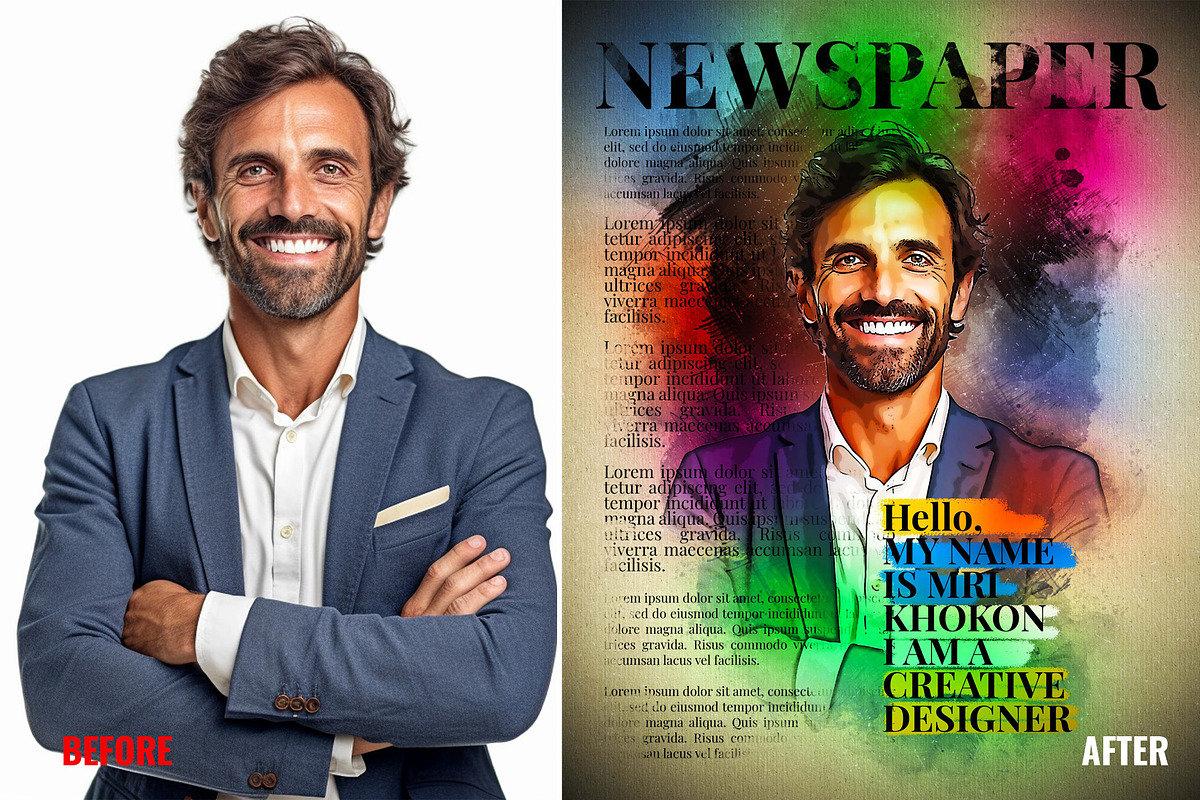 News Paper Mixed Media Art Effect, an Action Add-On by MRI STUDIO (Photo 20 of 43)