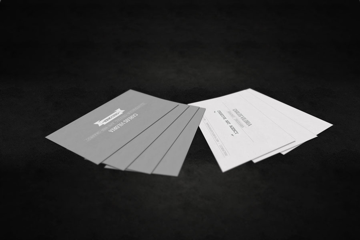 Retro Business Card 01, a Business Card Template by Mockups by Carlos Viloria (Photo 2 of 5)