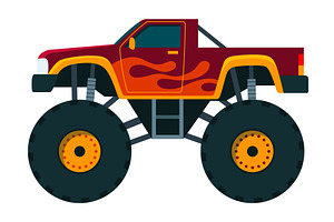 Monster truck. Bright colorful, a Transportation Illustration by Things for designers