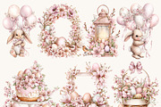 Watercolor Pink Shabby Chic Easter, an Object Illustration by BusyDaydesign (Thumbnail 2 of 9)