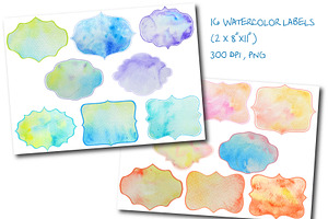 Watercolor Labels Tags, an Object Graphic by Corner Croft