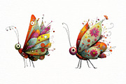 Whimsical spring butterfly Clipart, an Illustration by Designworld (Thumbnail 3 of 8)