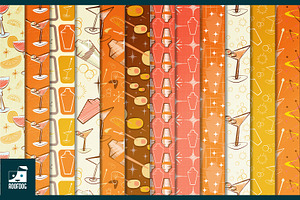 Orange Cocktail Shaker Digital Paper