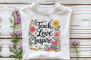 Floral Teacher Sublimation Design, a Seasonal Illustration by DreamPrint404 (Thumbnail 2 of 6)