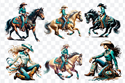 Western Cowgirl Sublimation Bundle, a Decorative Illustration by Bubble Pixel (Thumbnail 2 of 10)