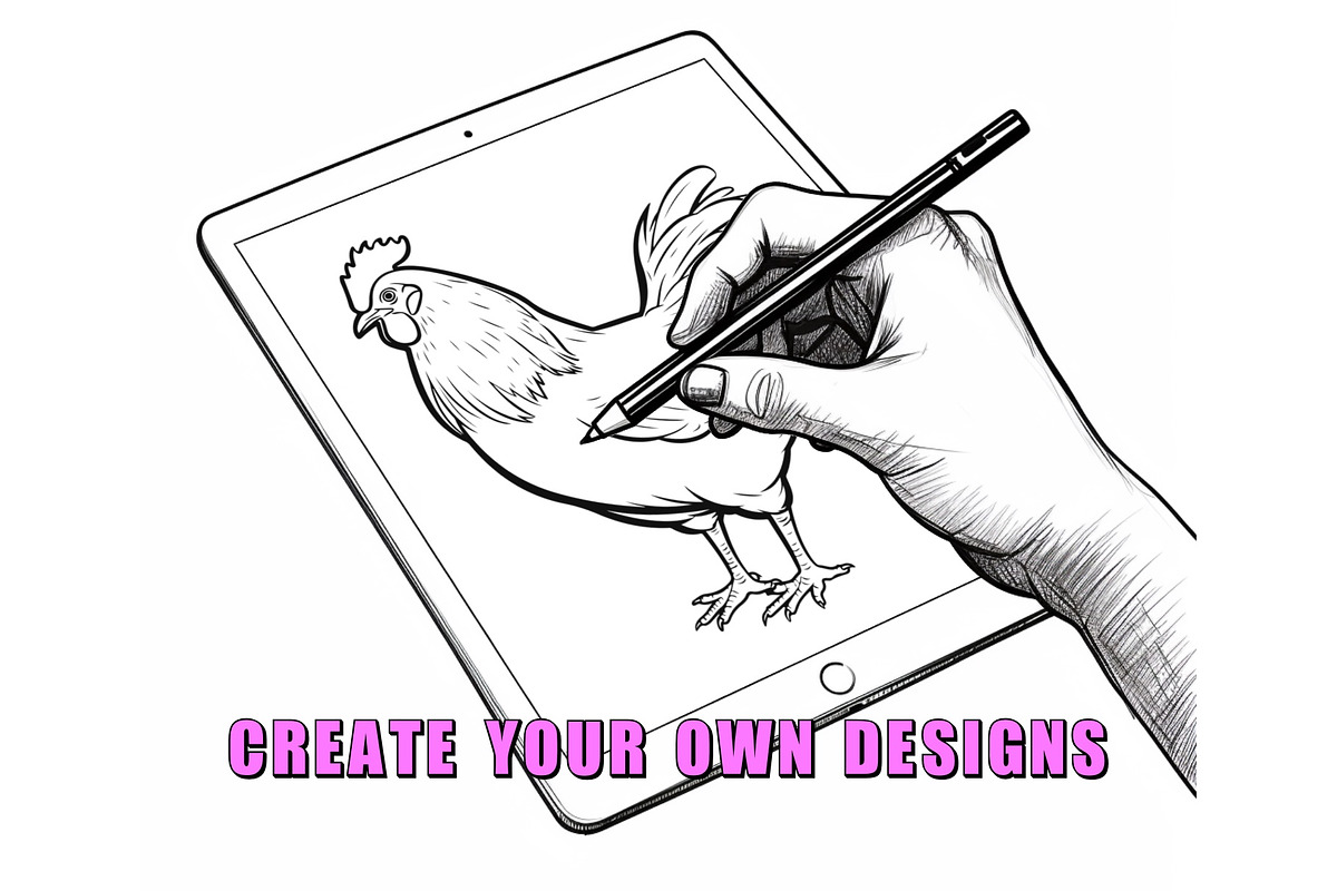50 Chicken Procreate Stamps Brushes, a Brush Add-On by Procreate Sale (Photo 3 of 6)