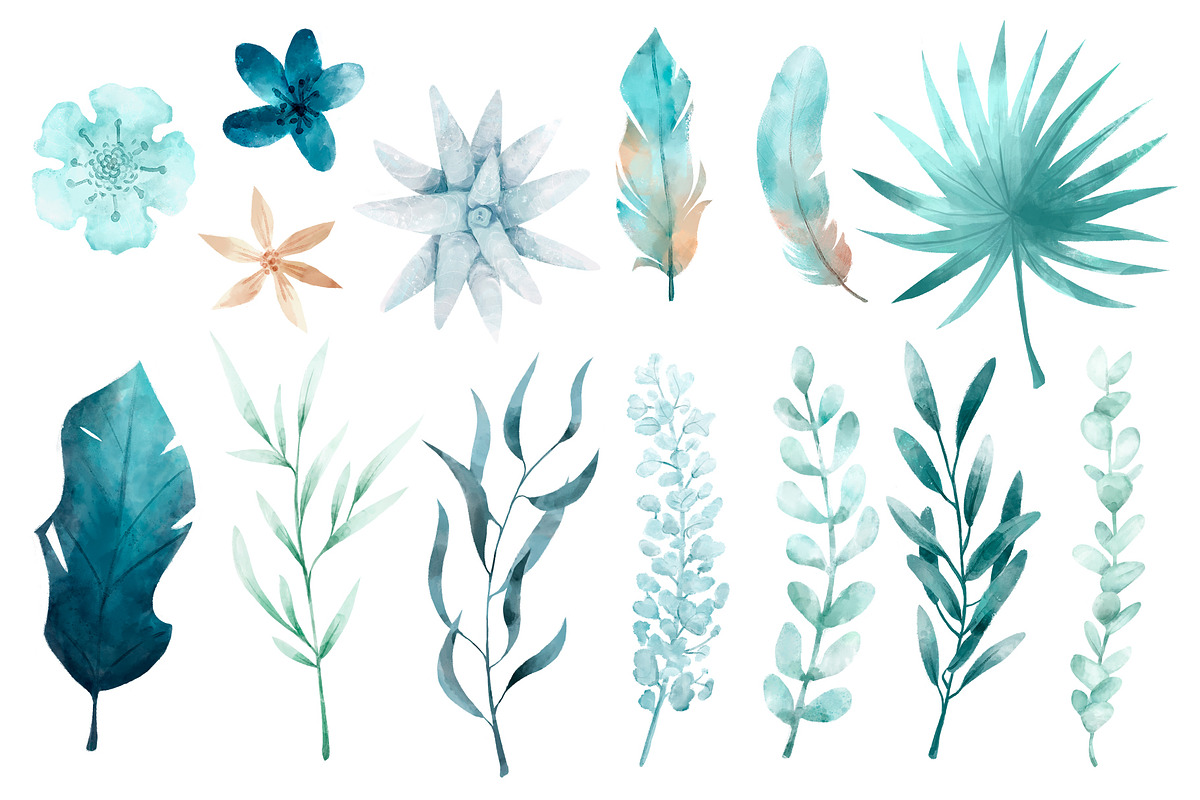 Blue-blue story clipart, a Texture Illustration by ZapolzunArt (Photo 2 of 6)