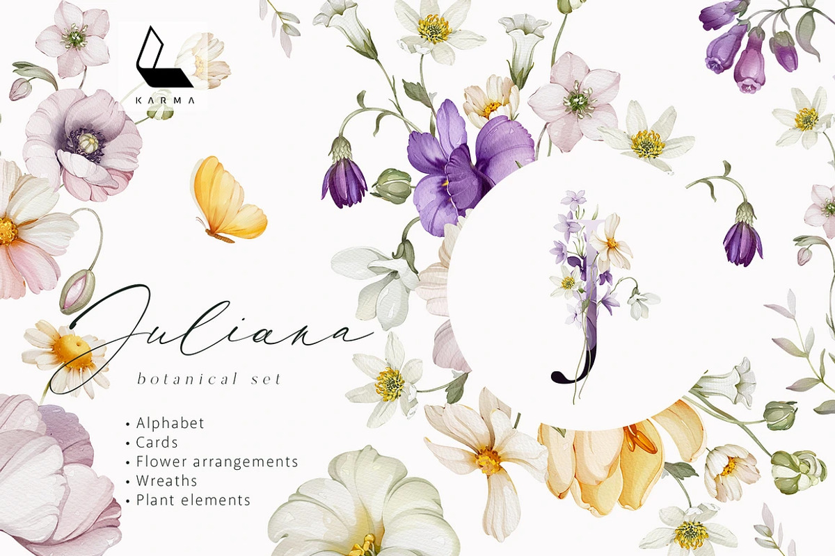 Botanical Watercolor Bundle | 4-in-1, an Illustration by Karma (Photo 8 of 20)