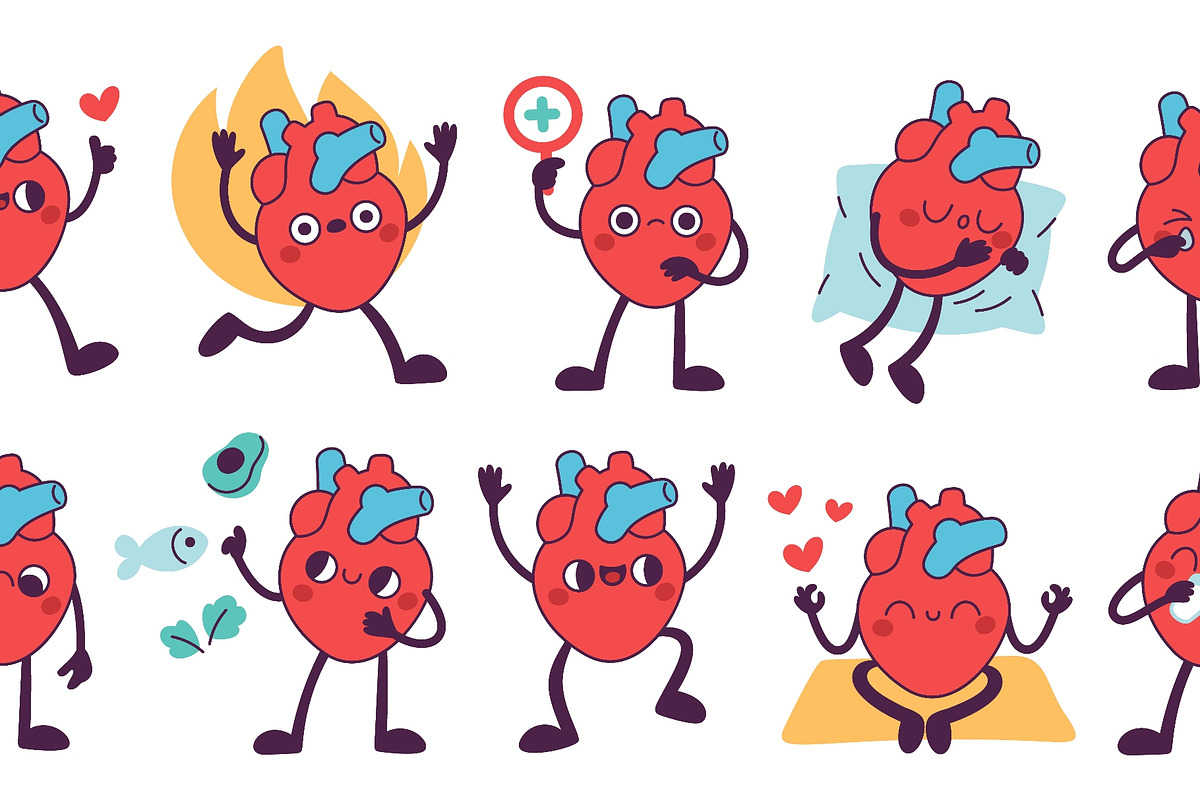 Cute heart character. Anatomical, an Object Illustration by YummyBuum (Photo 2 of 3)