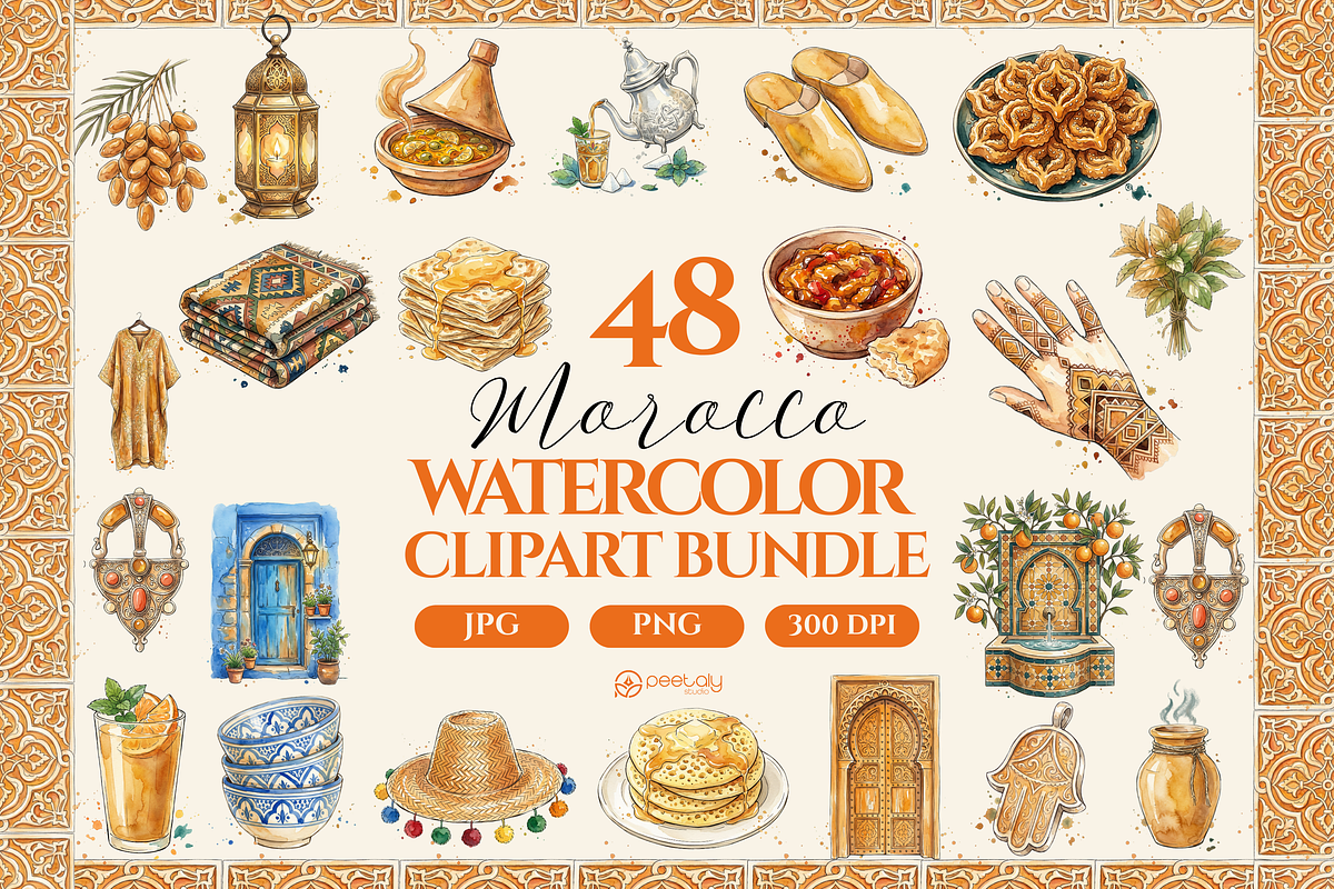 48 Morocco Culture Clipart Bundle, an Object Illustration by PeetalyStudioDesigns (Photo 1 of 5)