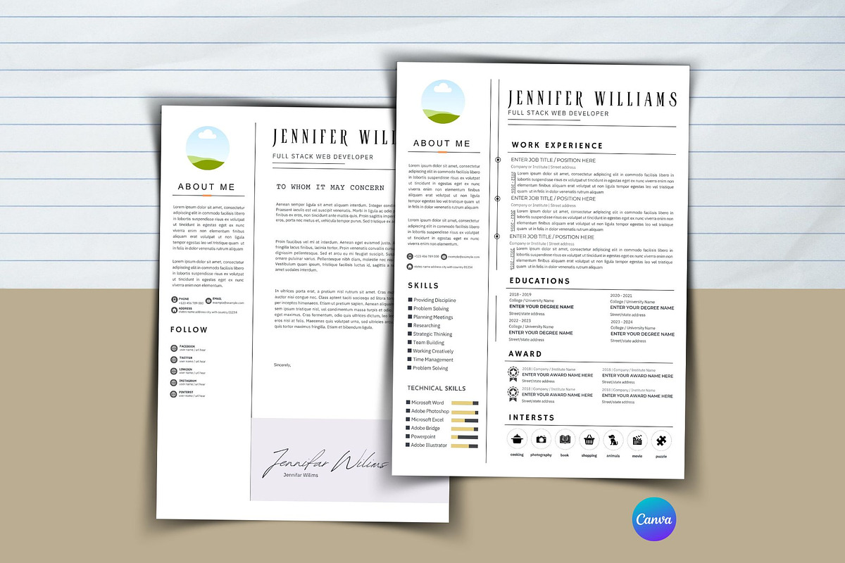 Resume & Cover Letter Template, a Templates & Theme by iloveTemplate (Photo 1 of 4)