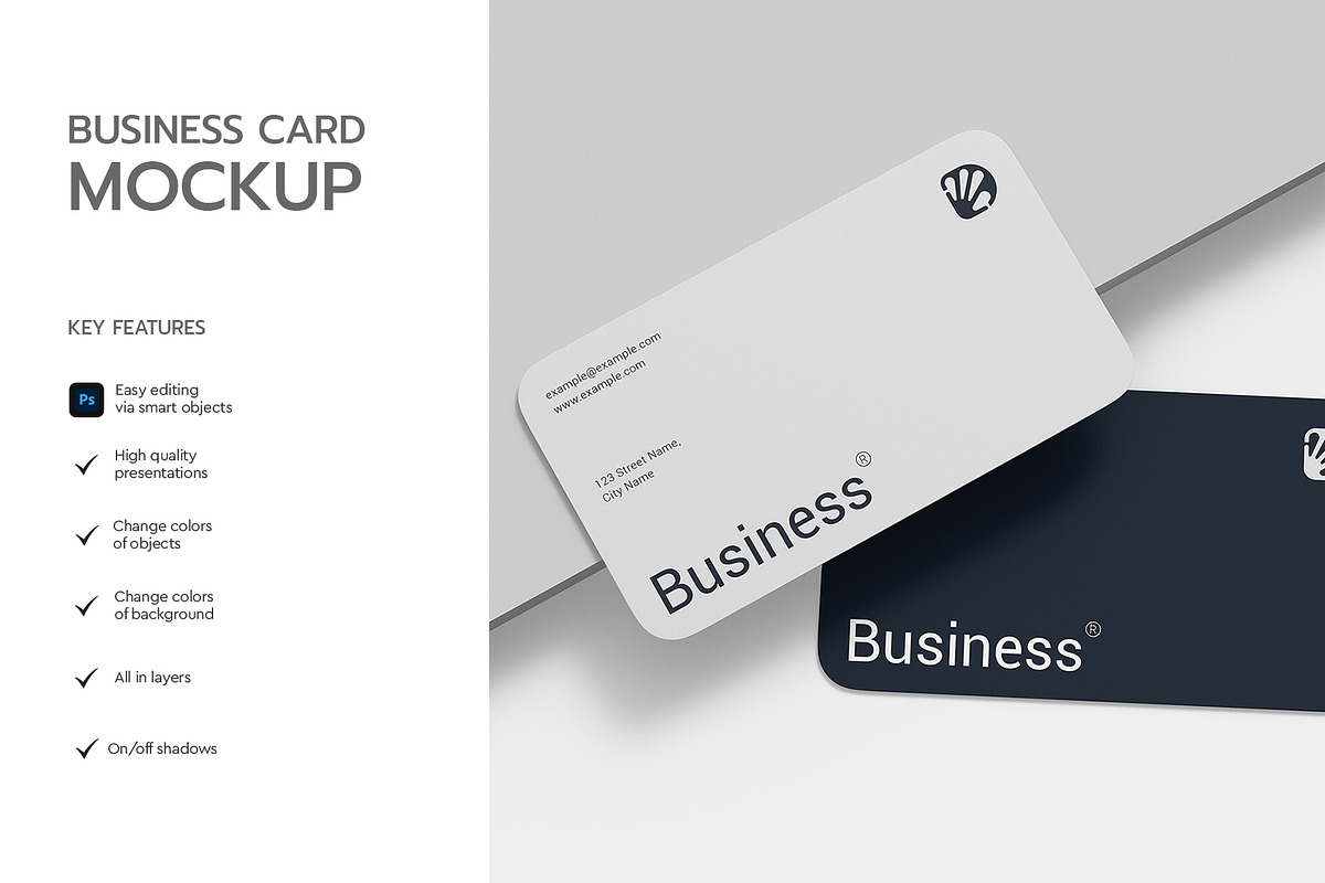 Business Card Rounded Corner Mockup, an Advertising Mockup by graphypix (Photo 2 of 4)