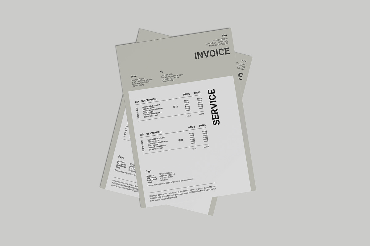 Invoice Template, a Stationery Template by Creatiya Type (Photo 4 of 4)