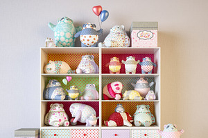 Shelves With Panda Toys