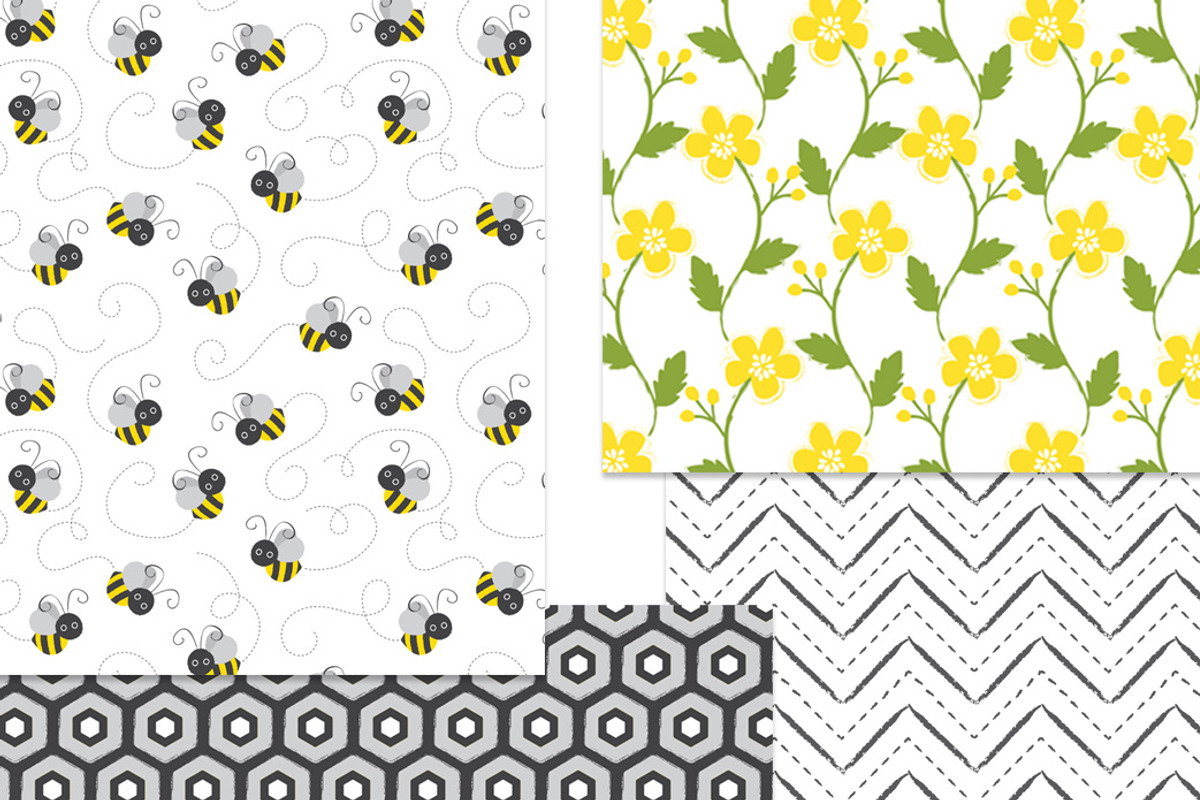 Busy Bees Baby Vector Patterns, a Pattern Graphic by Wild Twig Co (Photo 8 of 9)