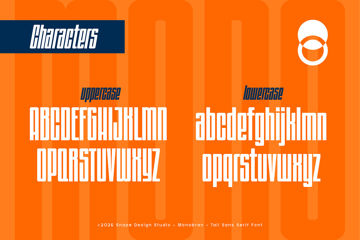 Monobran - Tall Sans Serif Font, a Sans Serif Font by Snape Design Studio (Photo 3 of 12)