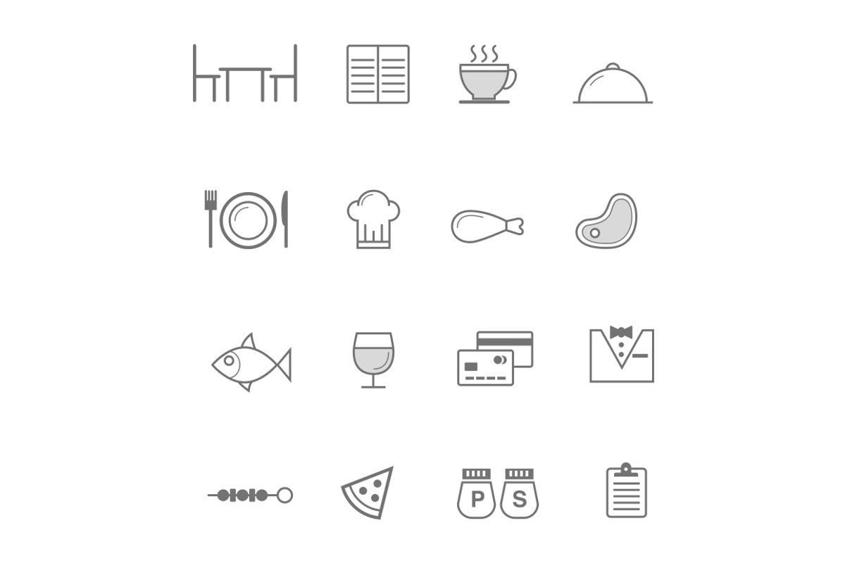 16 Restaurant Icons, an Icon by Creative VIP (Photo 1 of 4)