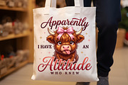 Funny Highland Cow Attitude PNG, a Work Illustration by Sublimation Artist (Thumbnail 8 of 9)