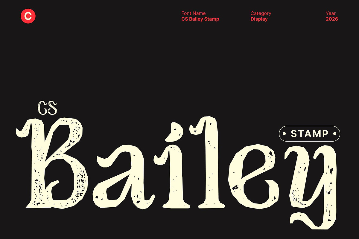 CS Bailey Stamp, a Serif Font by Craft Supply Co. (Photo 1 of 8)