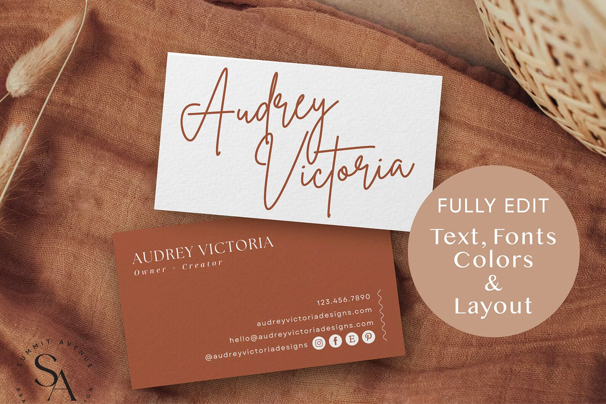 Modern Business Card Canva Template, a Business Card Template by Summit Avenue (Photo 4 of 6)